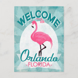 Postal Orlando Florida Pink Flamingo - Viaje Retro Vintag