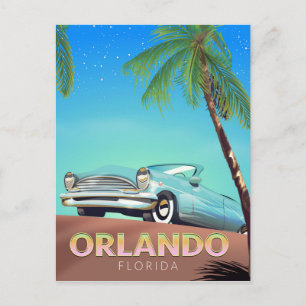 Postal Orlando Florida poster de viajes vintage,