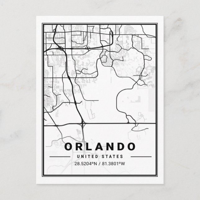 Postal Orlando Florida USA Travel City Map (Anverso)