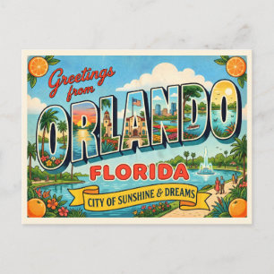 Postal Orlando Florida Viajes Antiguos