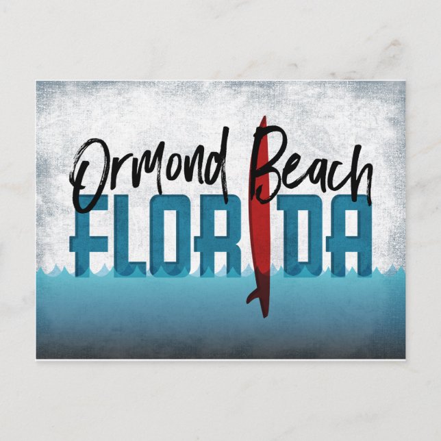 Postal Ormond Beach Postcard Florida Surfboard (Anverso)