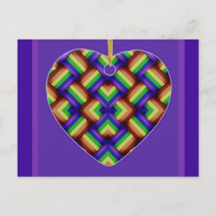 Postal Ornamento cardíaco del Orgullo LGBT/Orgullo Gay en