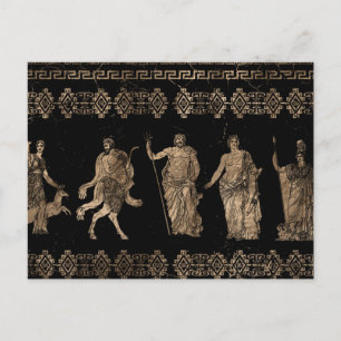 Postal Ornamento clave de Deities y Meander de Grecia