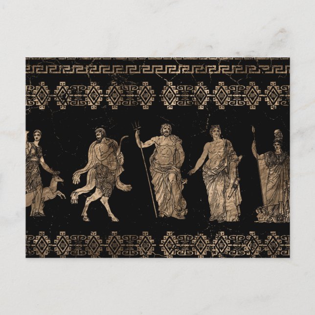 Postal Ornamento clave de Deities y Meander de Grecia (Anverso)