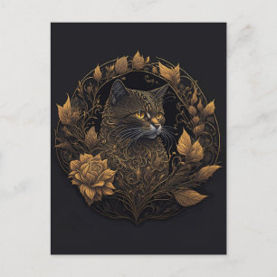 Postal ornamento de gato