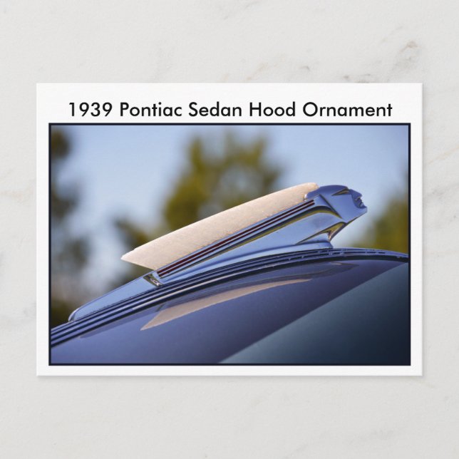 Postal Ornamento De La Caperucita De Sedan Pontiac De 193 (Anverso)