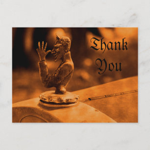 Postal Ornamento De La Capucha Vintage Gracias Postcard