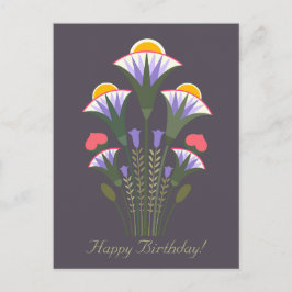 Postal Ornamento de natalidad azul egipcio de loto CC1020