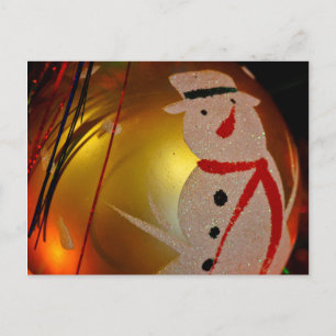 Postal Ornamento de Snowman espumoso