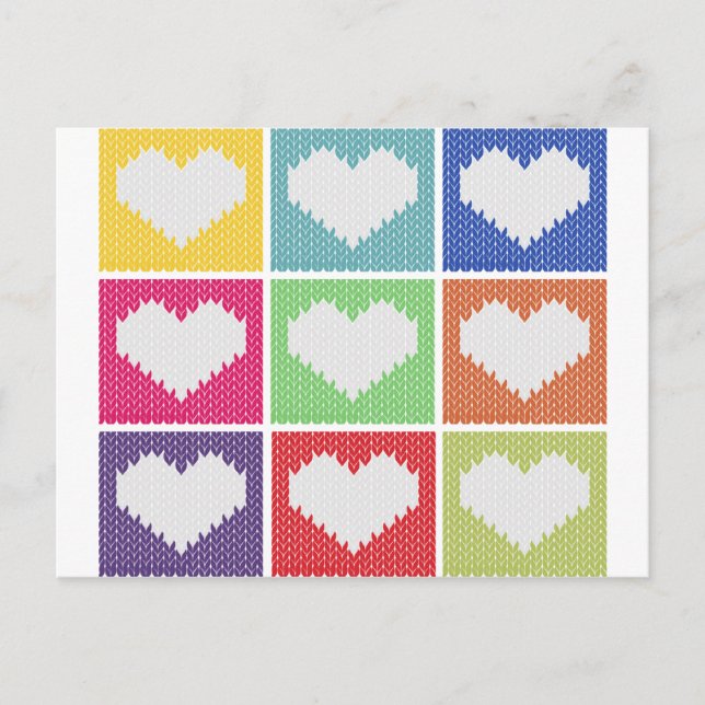 Postal Ornamento del corazón del arte pop (Anverso)