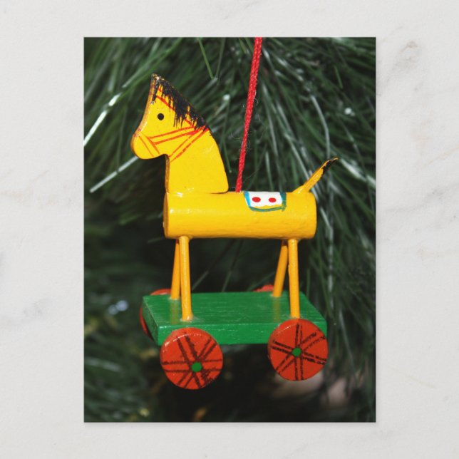Postal Ornamento pequeño de caballo de roca amarillo (Anverso)