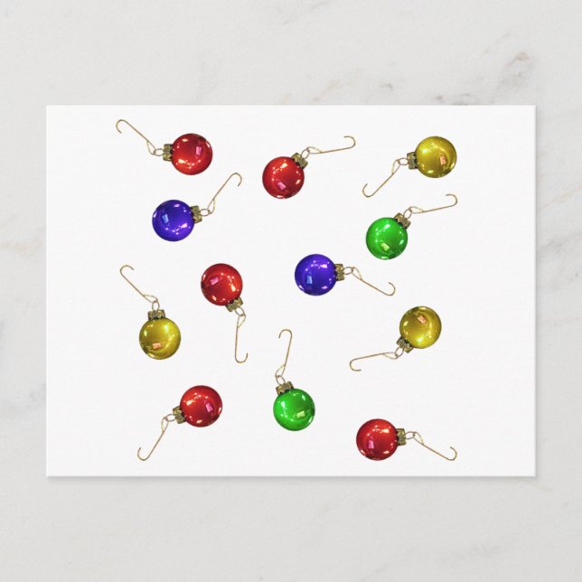 Postal Ornamentos de bolas (Anverso)