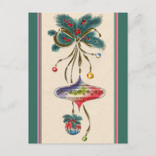 Postal Ornamentos de color náutico retro