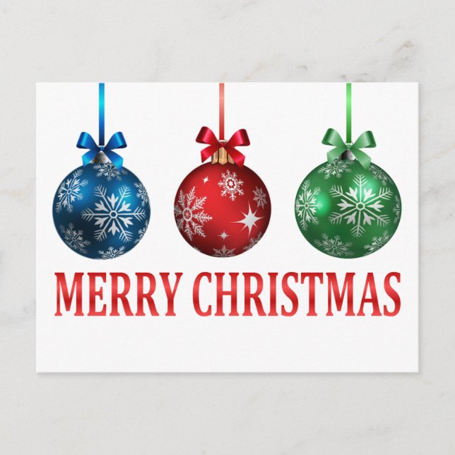 Postal Ornamentos de Navidad (Anverso)