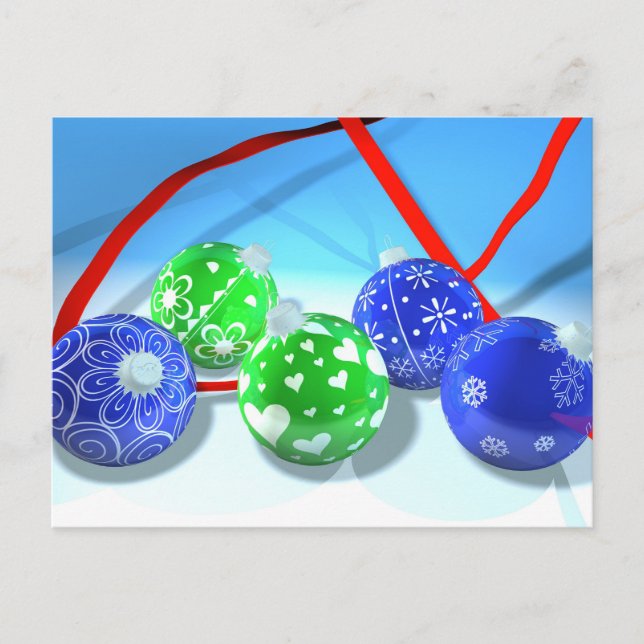 Postal Ornamentos de Navidad (Anverso)