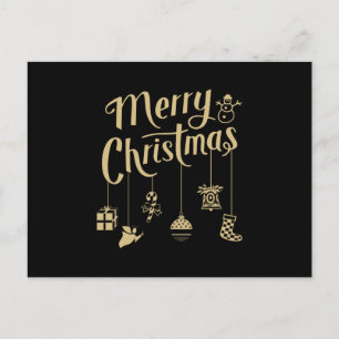 Postal Ornamentos de Navidad Decoración Feliz Navidad