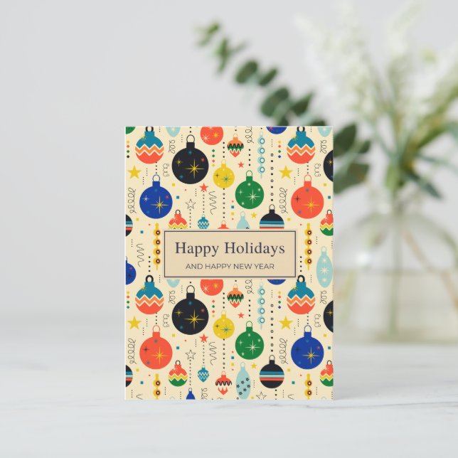 Postal Ornamentos de vacaciones no fotográficos (Anverso de pie)