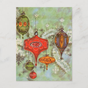Postal Ornamentos de vidrio de época