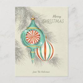 Postal Ornamentos navideños Bellos baubles retro CC1245