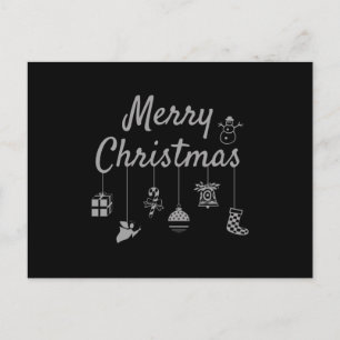 Postal Ornamentos navideños de Feliz