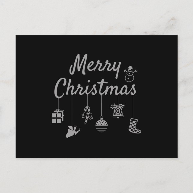 Postal Ornamentos navideños de Feliz (Anverso)