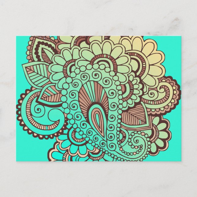 Postal Ornamentos Paisley I + tu trasero. e ideas (Anverso)