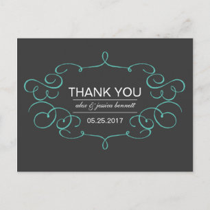 Postal Ornate Frame Boda Gracias Postcard