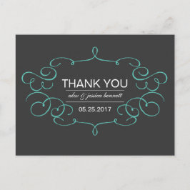 Postal Ornate Frame Boda Gracias Postcard
