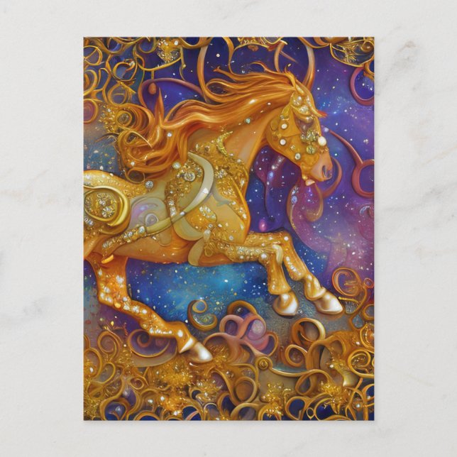 Postal Ornate Gold Horse (Anverso)
