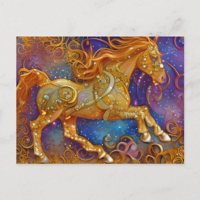 Postal Ornate Golden Horse (Anverso)