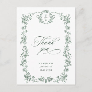 Postal Ornate Grace Sage Green Gracias
