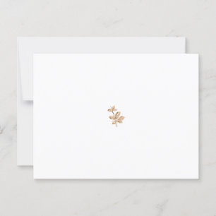 Postal Ornato, diseño floral beige con tallo marrón oscur