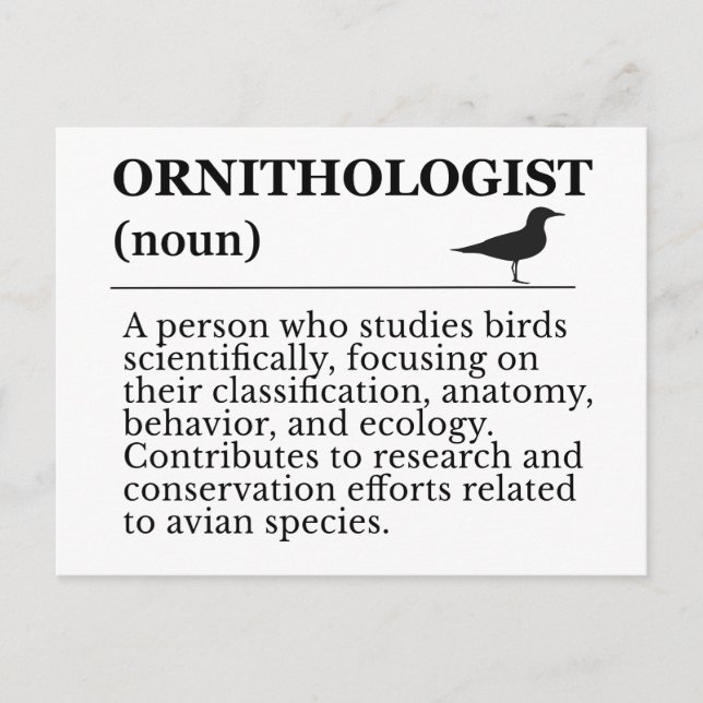 Postal Ornithologist Definition - Vogelkunde (Birdwatchin (Anverso)