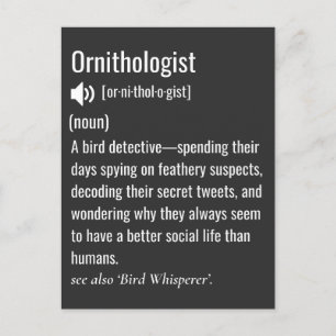 Postal Ornitología divertida de la definición ornitológic