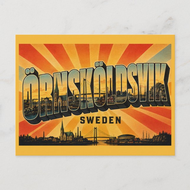 Postal Örnsköldsvik Suecia Costa Alta (Anverso)