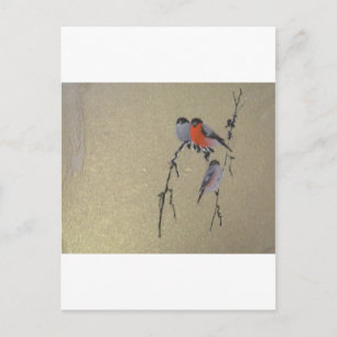 Postal Oro de los pájaros de invierno