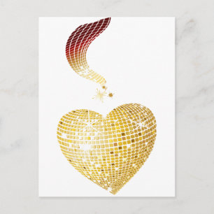 Postal Oro Disco Ball Heart