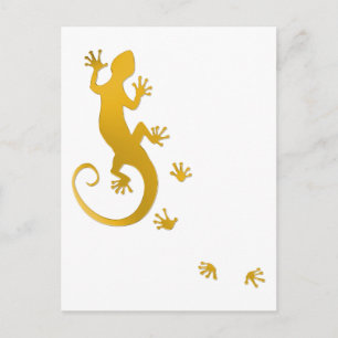 Postal Oro gecko en ejecución   transparente Hintergrund