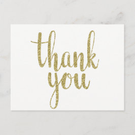 Postal Oro gracias postales, purpurina