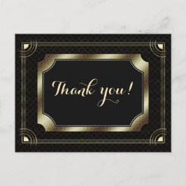 Postal Oro Gran Gatsby Art Deco 20 Boda Gracias