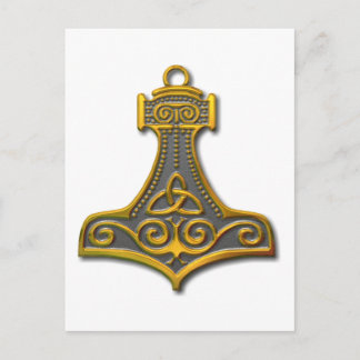 Postal Oro martillo de Thor