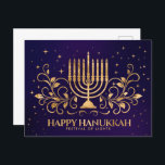 Postal Oro Menorah Swirl Ornament Happy Hanukkah<br><div class="desc">Oro Menorah Swirl Ornament Happy Hanukkah</div>