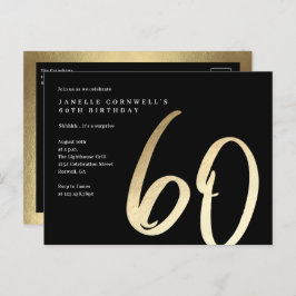 Postal Oro Minimalista moderno Tipo 60 cumpleaños