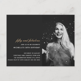 Postal Oro negro 50 y fabulosa foto Art Deco 50