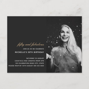 Postal Oro Negro 50 y Fabuloso Arte Deco Foto 50th