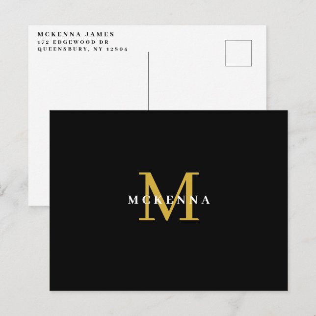 Postal Oro Negro Negocio Cliente Agradecimiento al Client (Anverso / Reverso)