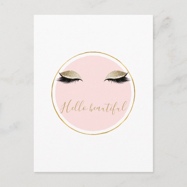 Postal Oro rosa Glitzy Black Eyelys (Anverso)