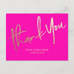Postal Oro Rosa Gracias Elegante Universal