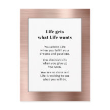 Oro Rosa motivacional cepillado Metalizado