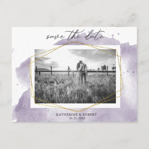 Postal Oro seco y morado Foto Guardar la fecha